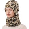 imageSukeen Winter Beanie Hat Scarf Set for Men Women Warm Hat with Faux Fleece Neck Warmer Cold Weather Caps for Cycling OutdoorLeopard Print
