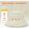 imageSukeen Winter Bucket Hat for Women Faux Fur Warm Hat Trendy Reversible Hats Windproof Fluffy Fisherman Cap for OutdoorBeige