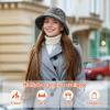 imageSukeen Winter Bucket Hat for Women Faux Fur Warm Hat Trendy Reversible Hats Windproof Fluffy Fisherman Cap for OutdoorDark Gray