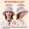 imageSukeen Winter Bucket Hat for Women Faux Fur Warm Hat Trendy Reversible Hats Windproof Fluffy Fisherman Cap for OutdoorPink