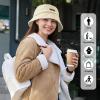 imageSukeen Winter Bucket Hat for Women Men Double Side Wear Warm Hat Faux Fur Plush Winter Hat Trendy Fisherman Cap for DailyBeigebeige