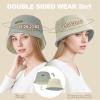 imageSukeen Winter Bucket Hat for Women Men Double Side Wear Warm Hat Faux Fur Plush Winter Hat Trendy Fisherman Cap for DailyGreybeige