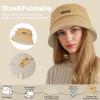 imageSukeen Winter Bucket Hat for Women Men Double Side Wear Warm Hat Faux Fur Plush Winter Hat Trendy Fisherman Cap for DailyKhakibeige