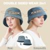 imageSukeen Winter Bucket Hat for Women Men Double Side Wear Warm Hat Faux Fur Plush Winter Hat Trendy Fisherman Cap for DailyNavy Bluenavy Blue