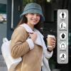 imageSukeen Winter Bucket Hat for Women Men Double Side Wear Warm Hat Faux Fur Plush Winter Hat Trendy Fisherman Cap for DailyNavy Bluenavy Blue