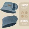 imageSukeen Winter Bucket Hat for Women Men Double Side Wear Warm Hat Faux Fur Plush Winter Hat Trendy Fisherman Cap for DailyNavy Bluenavy Blue