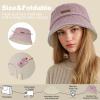 imageSukeen Winter Bucket Hat for Women Men Double Side Wear Warm Hat Faux Fur Plush Winter Hat Trendy Fisherman Cap for DailyPinkbeige