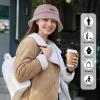 imageSukeen Winter Bucket Hat for Women Men Double Side Wear Warm Hat Faux Fur Plush Winter Hat Trendy Fisherman Cap for DailyPinkbeige