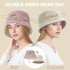 imageSukeen Winter Bucket Hat for Women Men Double Side Wear Warm Hat Faux Fur Plush Winter Hat Trendy Fisherman Cap for DailyPinkbeige