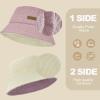 imageSukeen Winter Bucket Hat for Women Men Double Side Wear Warm Hat Faux Fur Plush Winter Hat Trendy Fisherman Cap for DailyPinkbeige