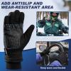 imageSukeen Winter Warm Gloves for Men WomenWindproof Ski Gloves AntiSlip Touch Screen Snow Glove with Thick Plush for OutdoorBlack