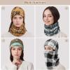 imageSukeen Womens Winter Beanie Hat Scarf Set Elastic Snow Skull Cap Prints Warm Soft Hat for Cold WeatherBlack and White Plaid
