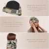 imageSukeen Womens Winter Beanie Hat Scarf Set Elastic Snow Skull Cap Prints Warm Soft Hat for Cold WeatherBlue and Green Stripes