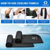 imageSukkeen Cooling Towel 40quotx12quot Soft Breathable Chilly Microfiber Towel for Yoga Sports ampamp More ActivitiesBlackGraySky BlueGreen