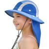 imageSukeen Kids Sun Hats with Neck Flap 3 Ways to Wear Foldable Bucket Hat for Girls Boys Lightweight Kids Beach Hat for OutdoorsBlue