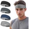 imageSukeen Sports Headbands for Men Moisture Wicking Sweat Bands Headbands NonSlip Breathable Elastic Sweatband Running Headband for Yoga Tennis Fitness WorkoutBlackDark GrayDark BlueGray