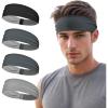 imageSukeen Sports Headbands for Men Moisture Wicking Sweat Bands Headbands NonSlip Breathable Elastic Sweatband Running Headband for Yoga Tennis Fitness WorkoutBlackDark GrayGray