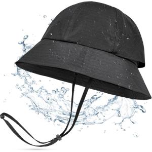 imageSukeen Bucket Hat for Men ampamp Women Lightweight UV Protection 50 Sun Hat with Adjustable Chin Strap Waterproof for HikingBlack