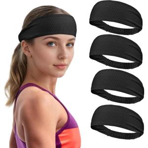 imageSukeen Cooling Headbands for Women Instant Cooling Moisture Wicking NonSlip Sweatbands for Women Elastic Sweat Bands Headbands for Running Yoga Gym Athletic Sports WorkoutsBlack