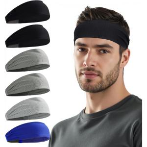 imageSukeen Cooling Sports Headbands for Men Instant Cooling Moisture Wicking Sweatbands NonSlip QuickDry Elastic Fabric Mens Headband for Gym Running Tennis Training WorkoutBlackDark GrayGrayRoyal Blue