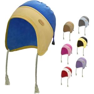 imageSukeen Kids Winter Beanie Hat for Girls Boys Antistatic Kids Warm Earflap Hat Polar Fleece Peruvian Inner Hat for OutdoorBlueyellow