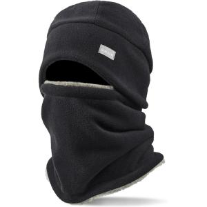 imageSukeen Winter Beanie Hat Scarf Set for Men Women Warm Hat with Faux Fleece Neck Warmer Cold Weather Caps for Cycling OutdoorBlack