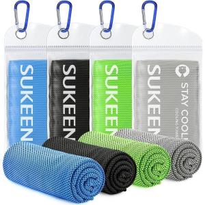 imageSukkeen Cooling Towel 40quotx12quot Soft Breathable Chilly Microfiber Towel for Yoga Sports ampamp More ActivitiesBlackGraySky BlueGreen
