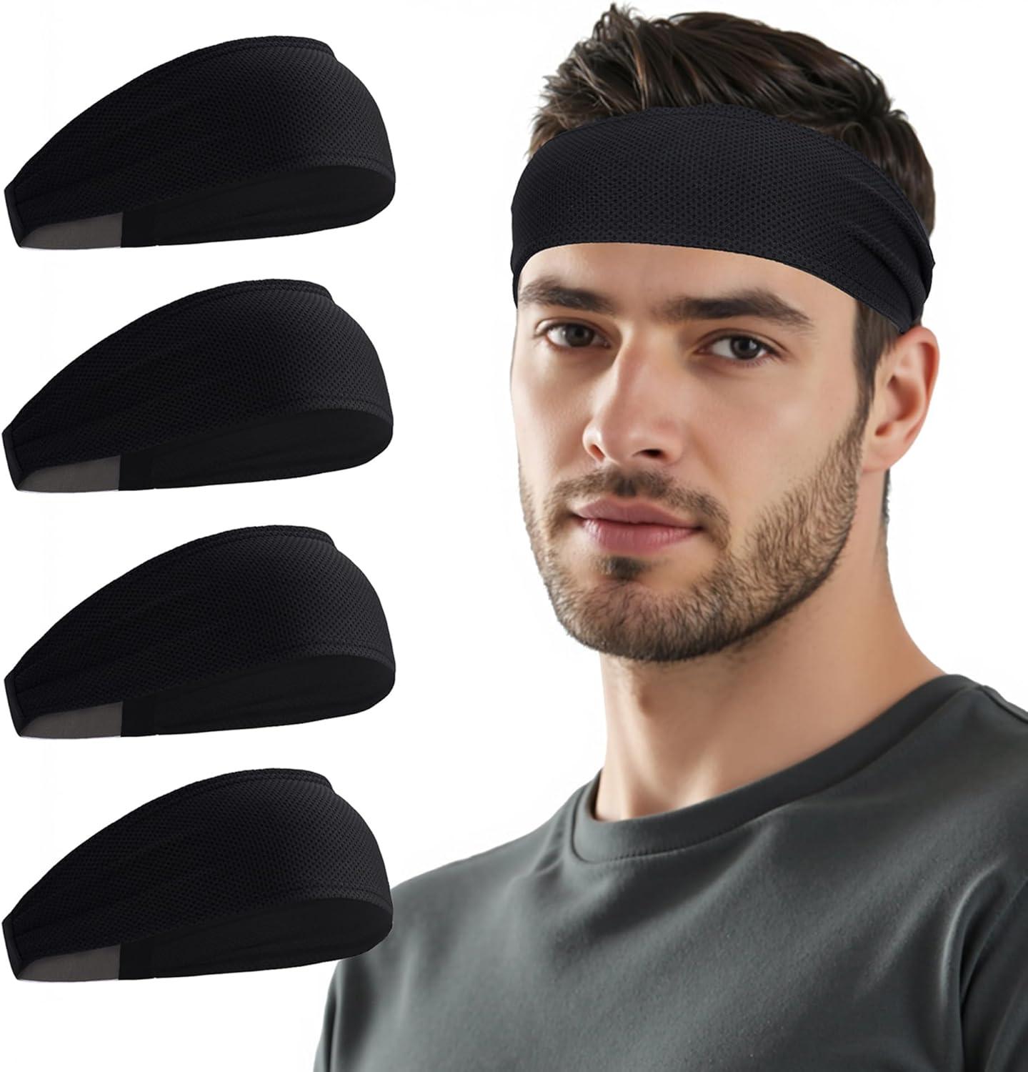 imageSukeen Cooling Sports Headbands for Men 4 Pack