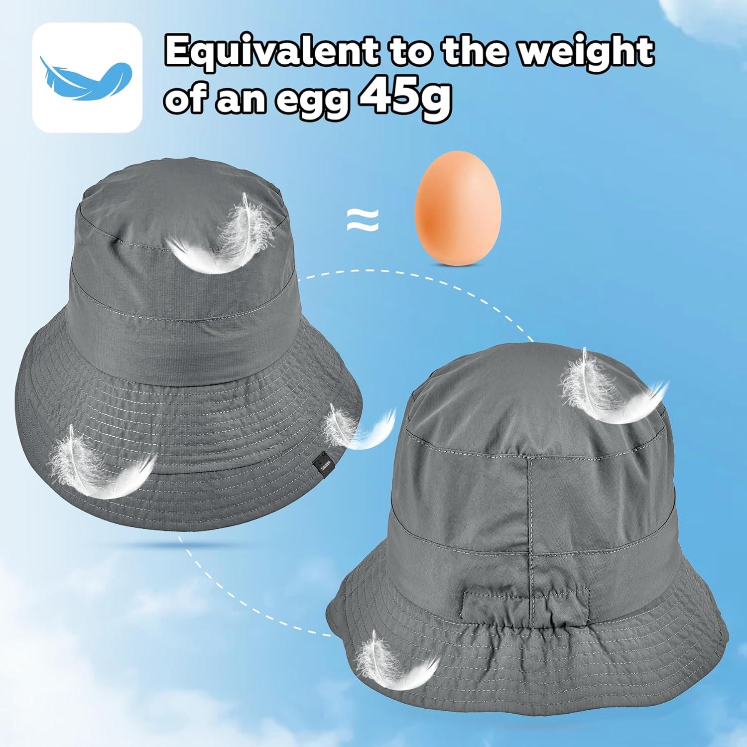 imageSukeen Lightweight Bucket Hat for Women QuickDry Hiking Hat Packable Foldable UV Sun Hat for Outdoor ActivitiesGray