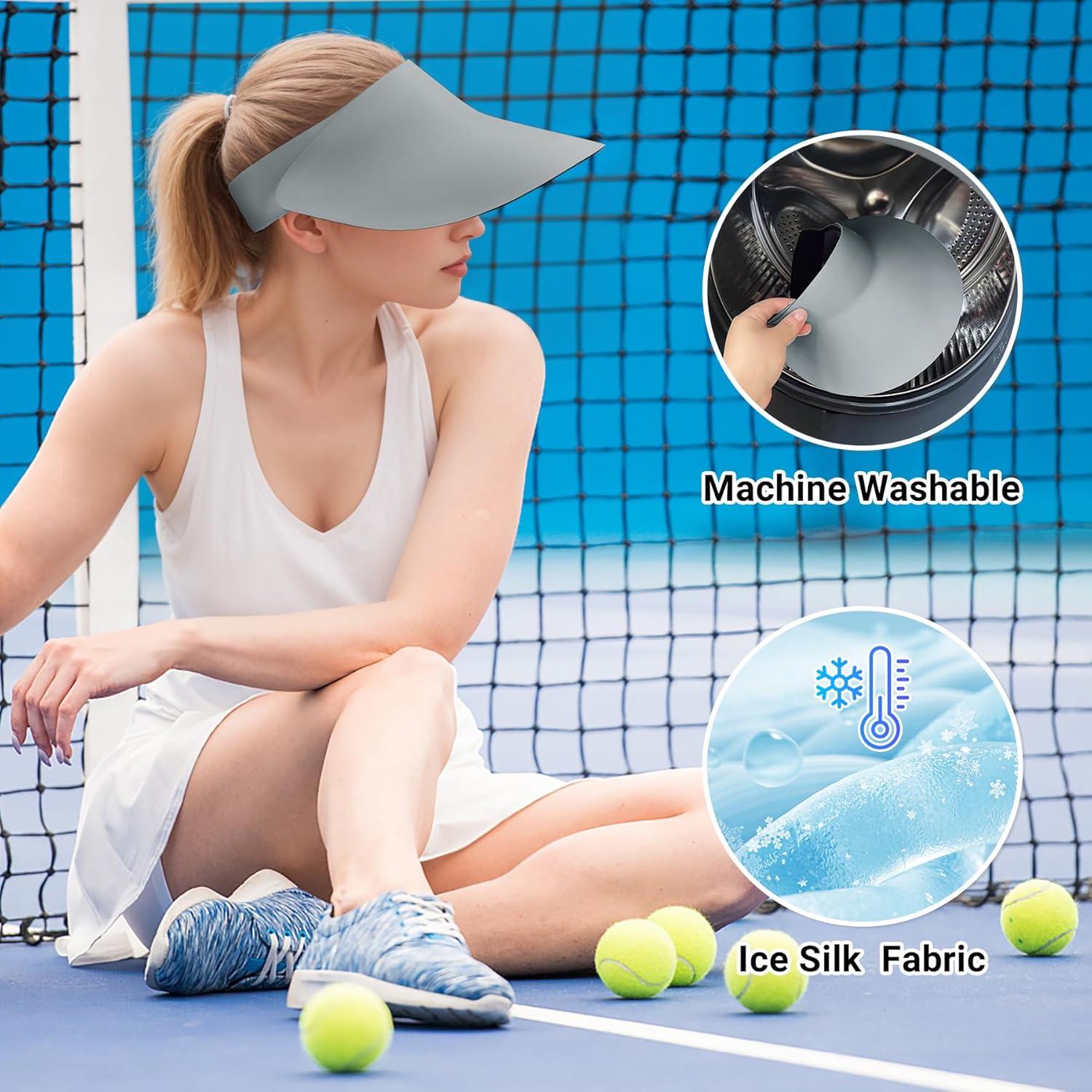 imageSukeen Wide Brim Sun Visor Hat for WomenUPF50 Seamless Sun Hats Lightweight Sports Cap Foldable Ponytail Hat for OutdoorDark Gray