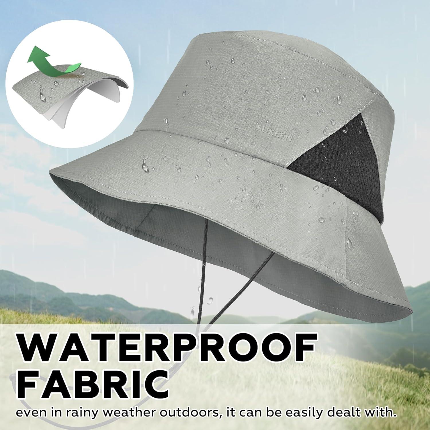 imageSukeen Womens Lightweight Adjustable Bucket Hat for Summer Outdoor UseBreathable ampamp Soft Sun Hat UV Protection and QuickDryGrey