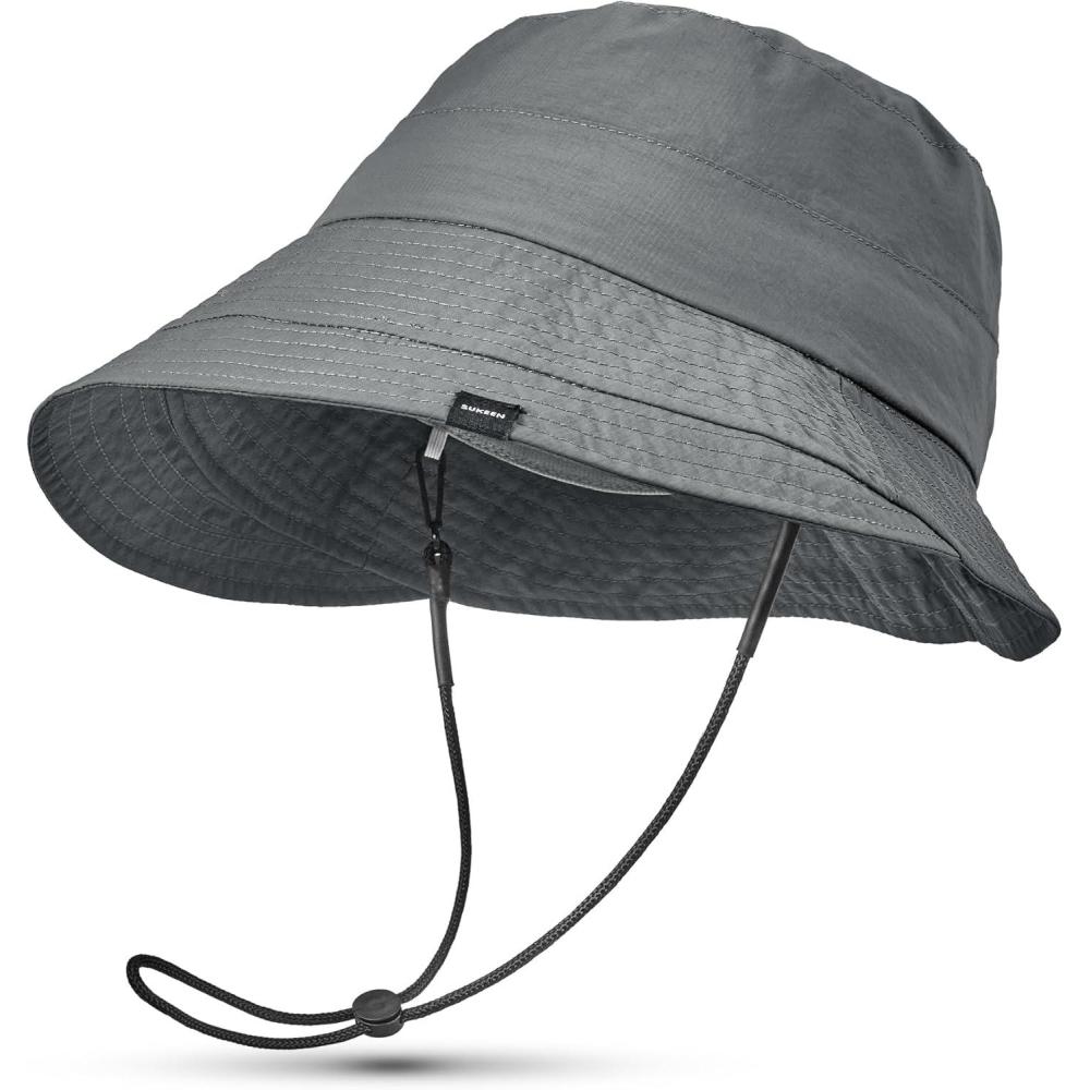 imageSukeen Lightweight Bucket Hat for Women QuickDry Hiking Hat Packable Foldable UV Sun Hat for Outdoor ActivitiesGray