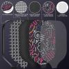 imageSukeen Carbon Fiber Pickleball Paddle Carbon Fiber Surface Pickleball Paddle with Large Sweet Spot 55quot Elongated Handle Pickleball RacketRed 13MM