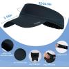 imageSukeen Cooling Stretchy Visor Free Size Cool Hat with UV Protection Brim Peak Vizor for Golf Tennis Cycling RunningBlack