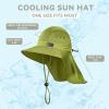imageSukeen Cooling Sun Hat for Men Women UPF50 Wide Brim Fishing Hat with Neck Flap Adjustable Foldable Bucket Hat for HikingArmy Green