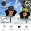 imageSukeen Cooling Sun Hat for Men Women UPF50 Wide Brim Fishing Hat with Neck Flap Adjustable Foldable Bucket Hat for HikingBlack