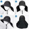 imageSukeen Cooling Sun Hat for Men Women UPF50 Wide Brim Fishing Hat with Neck Flap Adjustable Foldable Bucket Hat for HikingBlack