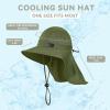 imageSukeen Cooling Sun Hat for Men Women UPF50 Wide Brim Fishing Hat with Neck Flap Adjustable Foldable Bucket Hat for HikingDark Green