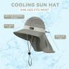 imageSukeen Cooling Sun Hat for Men Women UPF50 Wide Brim Fishing Hat with Neck Flap Adjustable Foldable Bucket Hat for HikingGrey