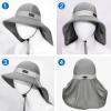 imageSukeen Cooling Sun Hat for Men Women UPF50 Wide Brim Fishing Hat with Neck Flap Adjustable Foldable Bucket Hat for HikingGrey