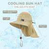 imageSukeen Cooling Sun Hat for Men Women UPF50 Wide Brim Fishing Hat with Neck Flap Adjustable Foldable Bucket Hat for HikingKhaki
