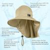 imageSukeen Cooling Sun Hat for Men Women UPF50 Wide Brim Fishing Hat with Neck Flap Adjustable Foldable Bucket Hat for HikingKhaki