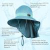 imageSukeen Cooling Sun Hat for Men Women UPF50 Wide Brim Fishing Hat with Neck Flap Adjustable Foldable Bucket Hat for HikingLight Blue