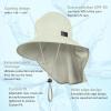 imageSukeen Cooling Sun Hat for Men Women UPF50 Wide Brim Fishing Hat with Neck Flap Adjustable Foldable Bucket Hat for HikingOffwhite