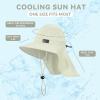 imageSukeen Cooling Sun Hat for Men Women UPF50 Wide Brim Fishing Hat with Neck Flap Adjustable Foldable Bucket Hat for HikingOffwhite