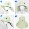 imageSukeen Cooling Sun Hat for Men Women UPF50 Wide Brim Fishing Hat with Neck Flap Adjustable Foldable Bucket Hat for HikingOffwhite