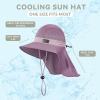 imageSukeen Cooling Sun Hat for Men Women UPF50 Wide Brim Fishing Hat with Neck Flap Adjustable Foldable Bucket Hat for HikingPurple
