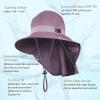 imageSukeen Cooling Sun Hat for Men Women UPF50 Wide Brim Fishing Hat with Neck Flap Adjustable Foldable Bucket Hat for HikingPurple