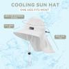 imageSukeen Cooling Sun Hat for Men Women UPF50 Wide Brim Fishing Hat with Neck Flap Adjustable Foldable Bucket Hat for HikingWhite