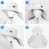 imageSukeen Cooling Sun Hat for Men Women UPF50 Wide Brim Fishing Hat with Neck Flap Adjustable Foldable Bucket Hat for HikingWhite